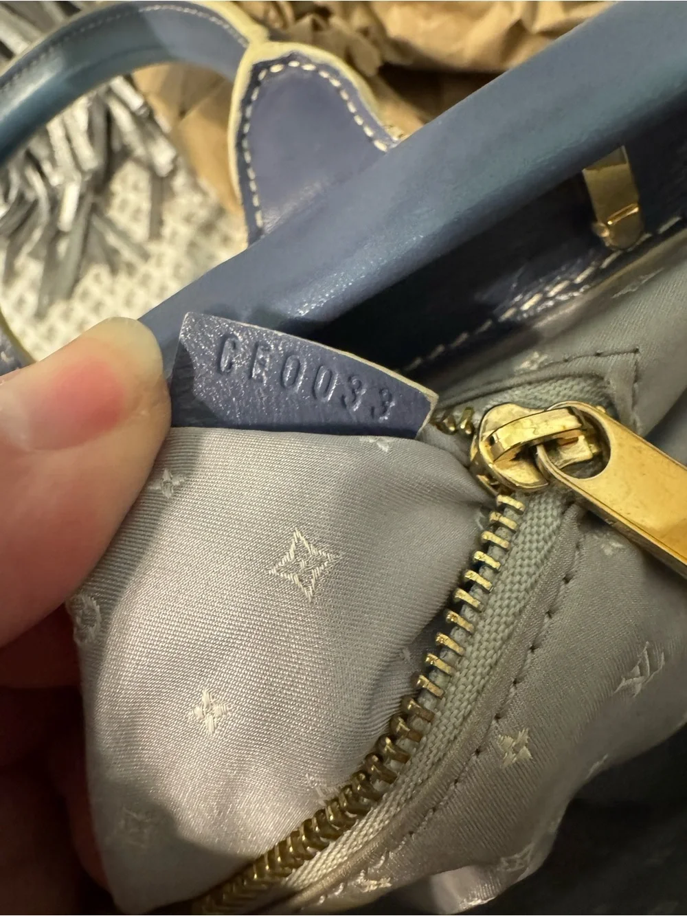 LV Vintage Blue Suhali Leather L’Ingenieux PM Satchel with COA